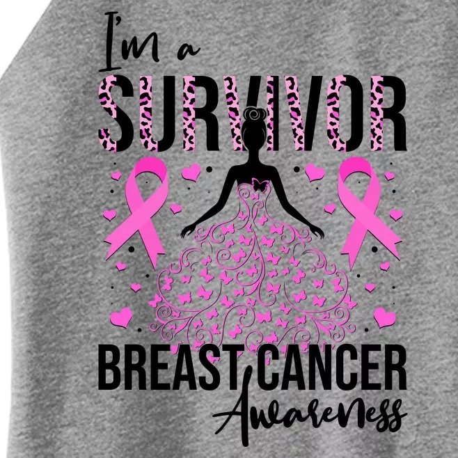 I'm A Survivor Breast Cancer Awareness Women’s Perfect Tri Rocker Tank