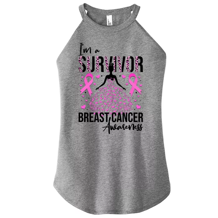 I'm A Survivor Breast Cancer Awareness Women’s Perfect Tri Rocker Tank