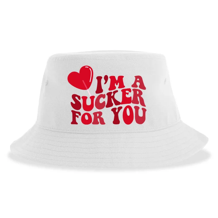 Im A Sucker For You Valentines Day Gift Retro Sustainable Bucket Hat