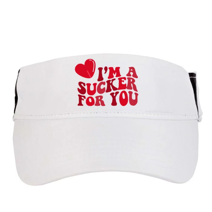 Im A Sucker For You Valentines Day Gift Retro Adult Drive Performance Visor