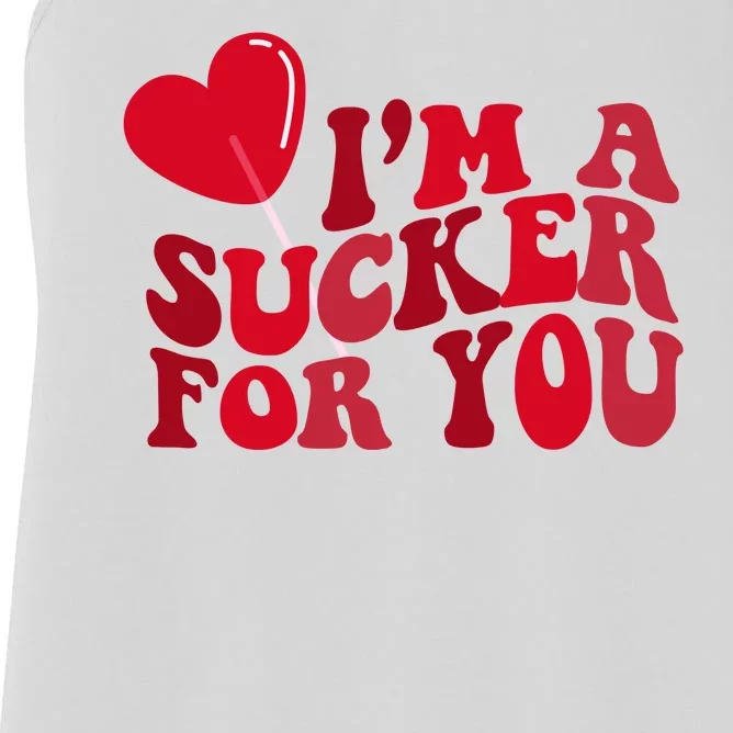 Im A Sucker For You Valentines Day Gift Retro Women's Racerback Tank