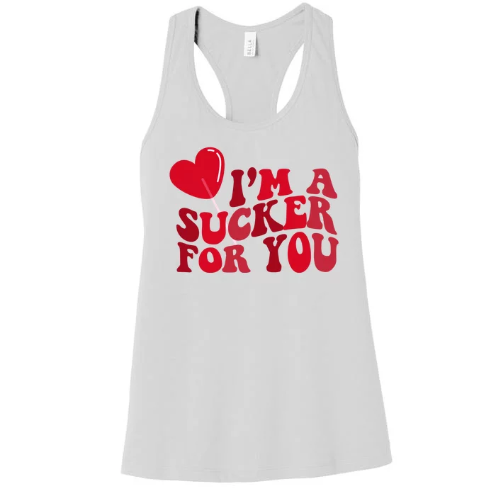 Im A Sucker For You Valentines Day Gift Retro Women's Racerback Tank