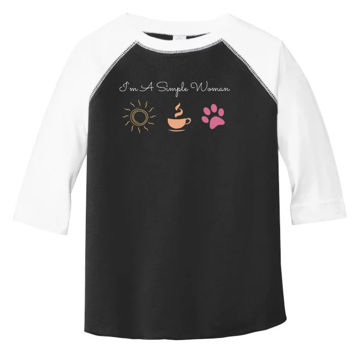 Im A Simple Woman I Love Coffee Sunshine Paw Dog Toddler Fine Jersey T-Shirt