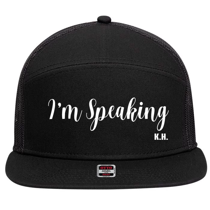 I Am Speaking Kamala Harris 7 Panel Mesh Trucker Snapback Hat