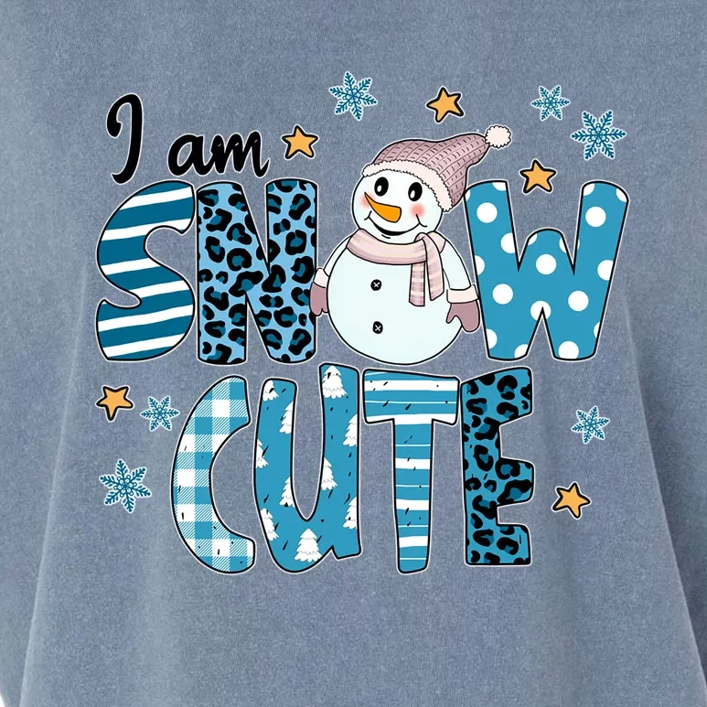 I Am Snow Cute Leopard Blue Winter Christmas Great Gift Garment-Dyed Women's Muscle Tee