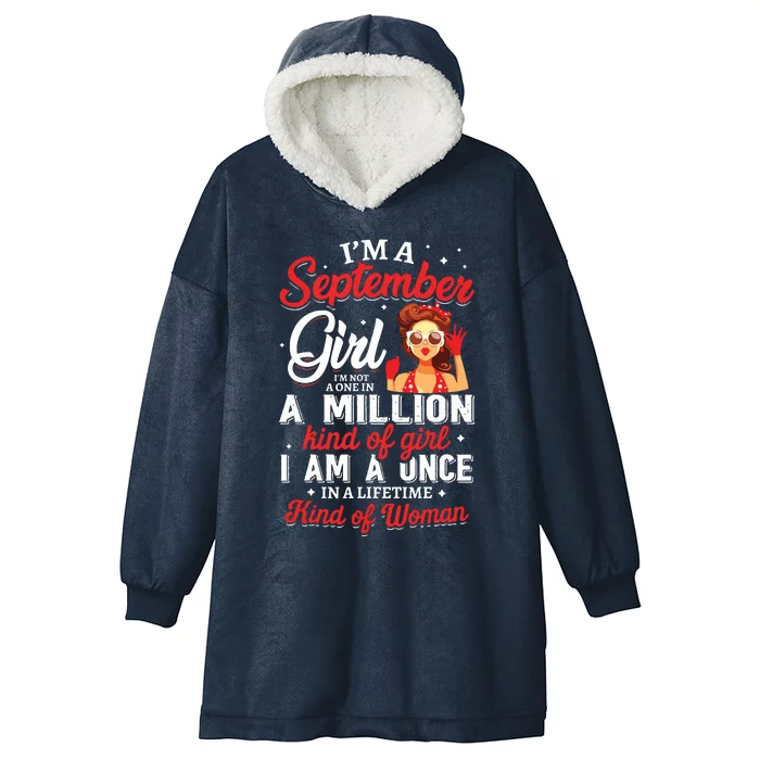 Im A September Girl Birthday Gifts Hooded Wearable Blanket