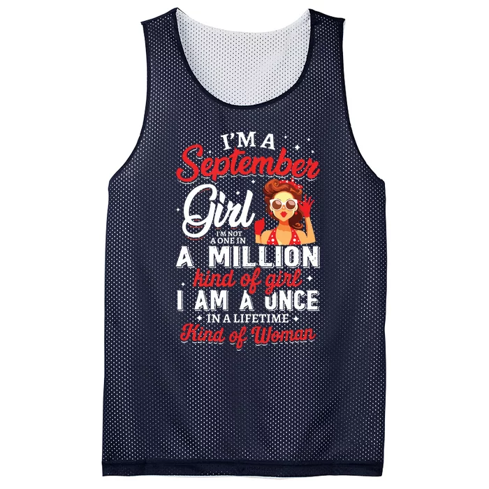 Im A September Girl Birthday Gifts Mesh Reversible Basketball Jersey Tank