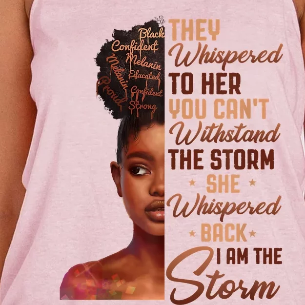 I Am The Storm Black History Month African Women's Knotted Racerback Tank