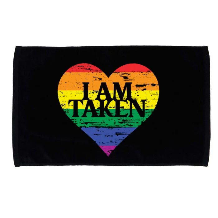 I Am Taken Lgbtq+ Flag Valentine´s Day Cute Lesbian Gift Microfiber Hand Towel