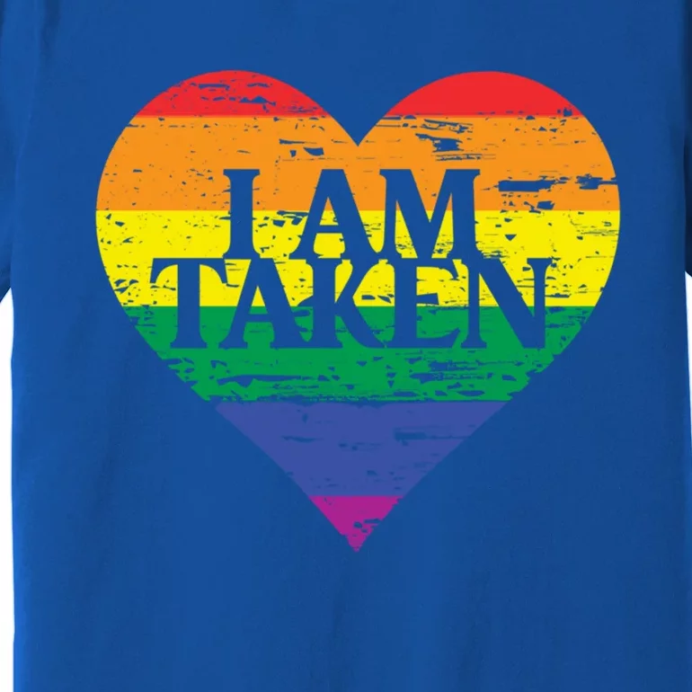 I Am Taken Lgbtq+ Flag Valentine´s Day Cute Lesbian Gift Premium T-Shirt