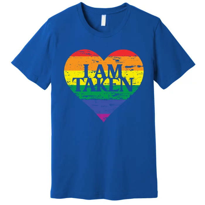 I Am Taken Lgbtq+ Flag Valentine´s Day Cute Lesbian Gift Premium T-Shirt