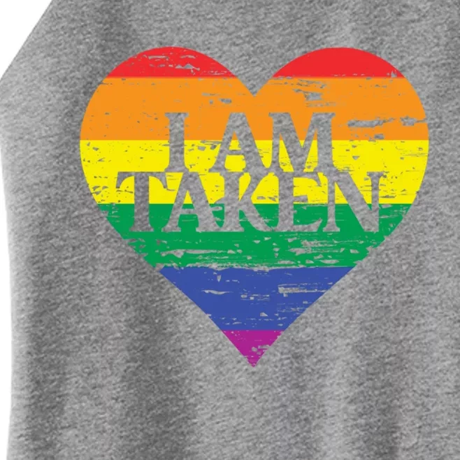 I Am Taken Lgbtq+ Flag Valentine´s Day Cute Lesbian Gift Women’s Perfect Tri Rocker Tank