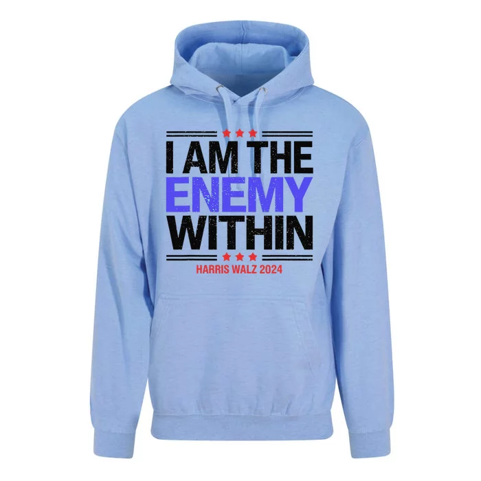 I Am The Enemy Within Harris Walz 2024 Unisex Surf Hoodie