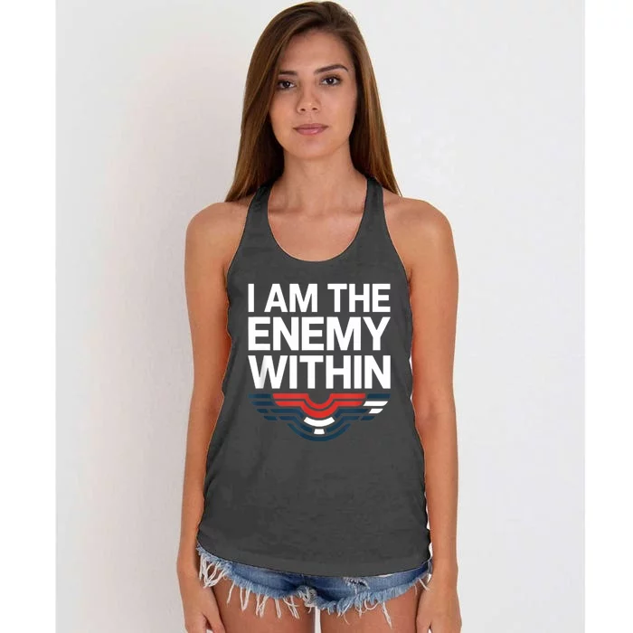 I Am The Enemy Within Women's Knotted Racerback Tank