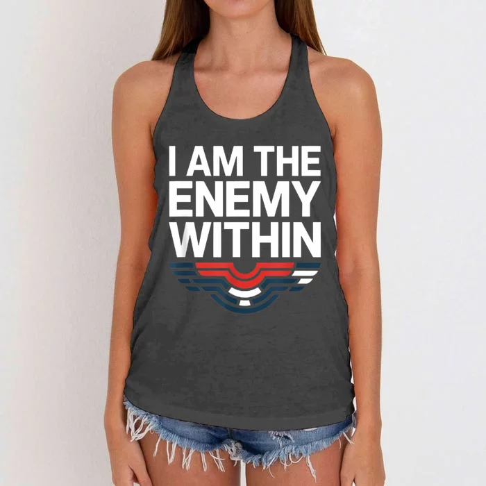 I Am The Enemy Within Women's Knotted Racerback Tank