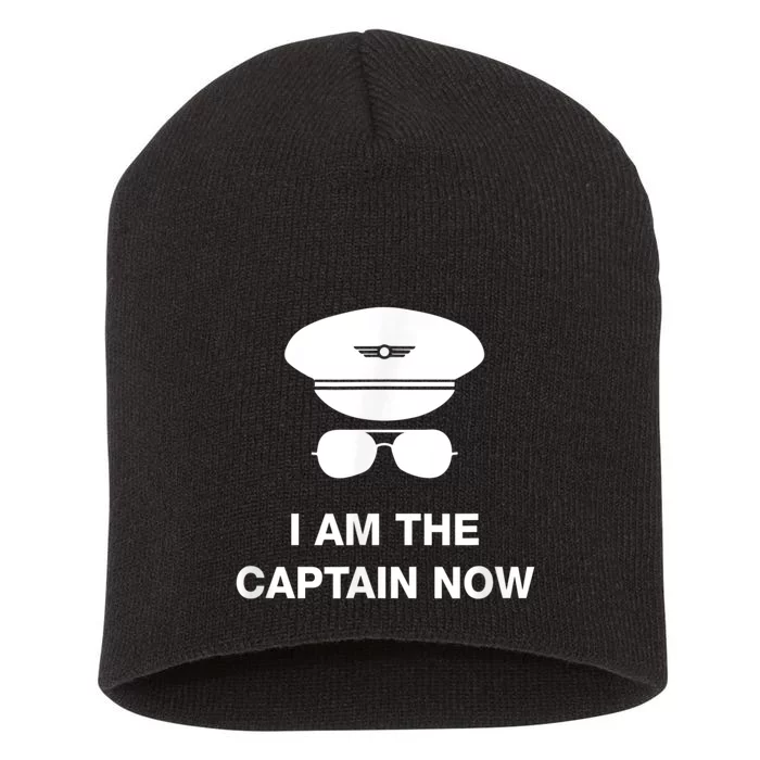 I Am The Captain Now Funny Pilot Short Acrylic Beanie