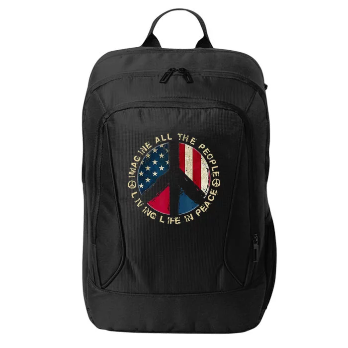 Imagine All The People Living Life In Peace Hippie Lover City Backpack