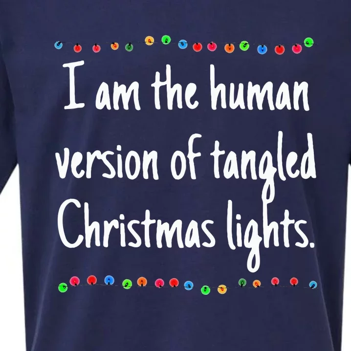 I Am The Human Version Of Tangled Christmas Lights Sueded Cloud Jersey T-Shirt