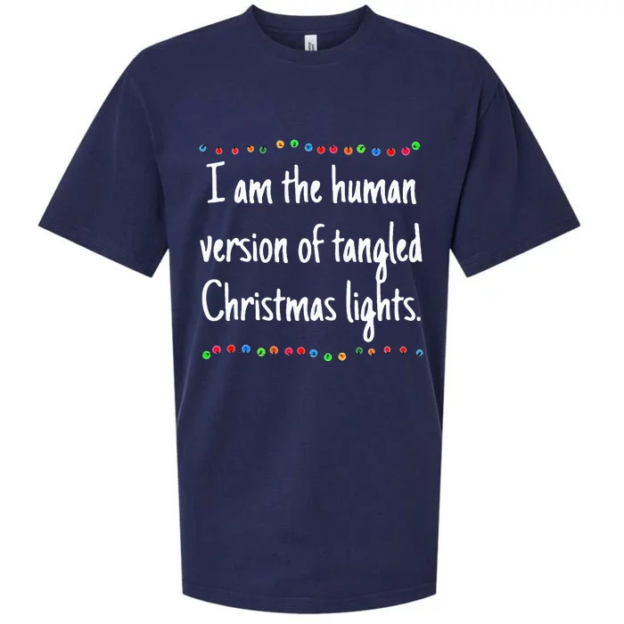 I Am The Human Version Of Tangled Christmas Lights Sueded Cloud Jersey T-Shirt