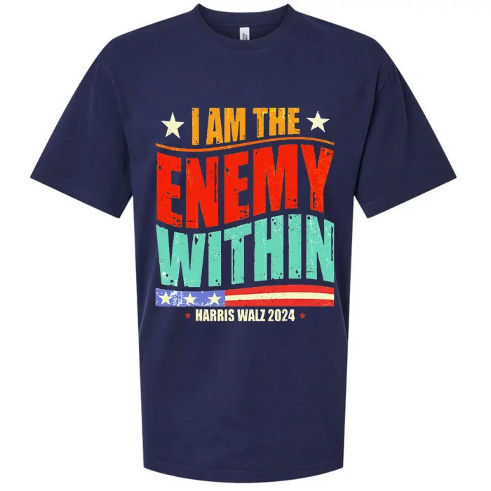 I Am The Enemy Within Harris Walz 2024 Merch Sueded Cloud Jersey T-Shirt