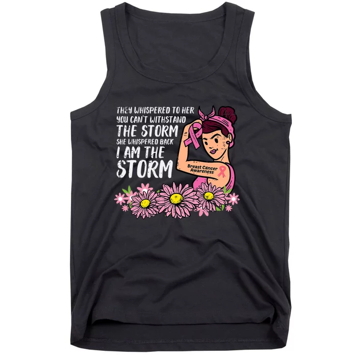 I Am The Storm Rosie Riveter Breast Cancer Awareness Tank Top