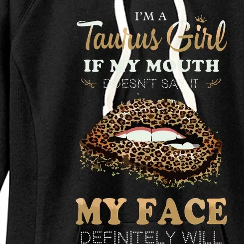 Im A Taurus Girl Funny Leopard Printed Birthday Women's Fleece Hoodie