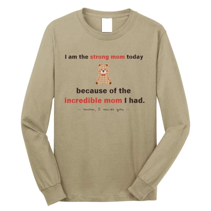 I Am The Strong Mom Today Because Of The Incredible Mom Long Sleeve Shirt