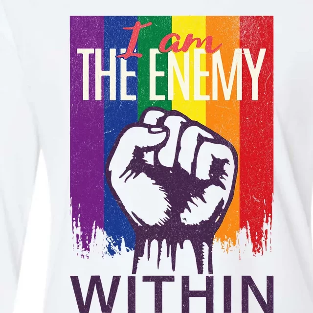 I Am The Enemy Within Lgbt Pride Gay Womens Cotton Relaxed Long Sleeve T-Shirt