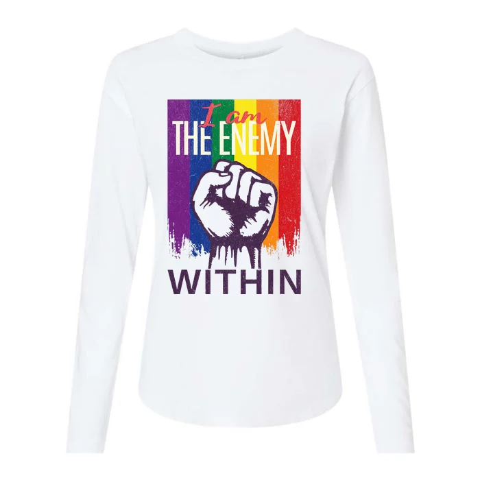 I Am The Enemy Within Lgbt Pride Gay Womens Cotton Relaxed Long Sleeve T-Shirt