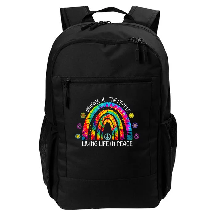 Imagine All The People Living Life In Peace Rainbow Daily Commute Backpack