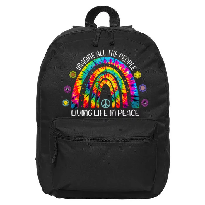 Imagine All The People Living Life In Peace Rainbow 16 in Basic Backpack