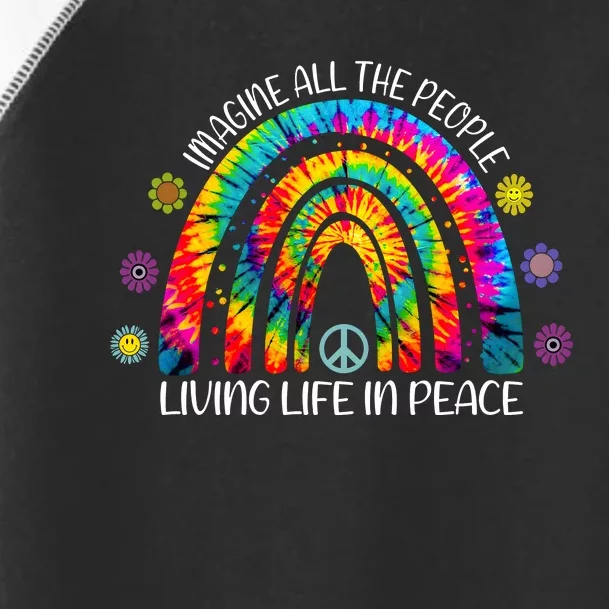 Imagine All The People Living Life In Peace Rainbow Toddler Fine Jersey T-Shirt