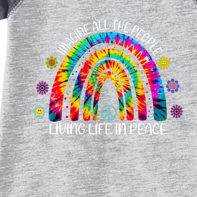 Imagine All The People Living Life In Peace Rainbow Infant Baby Jersey Bodysuit