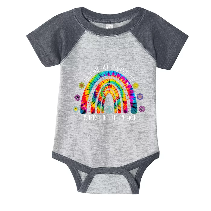 Imagine All The People Living Life In Peace Rainbow Infant Baby Jersey Bodysuit