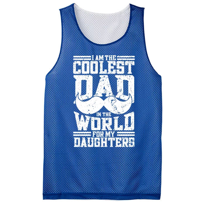 I Am The Coolest Dad In The World For My Daughters Cute Gift Dad Gift Mesh Reversible Basketball Jersey Tank