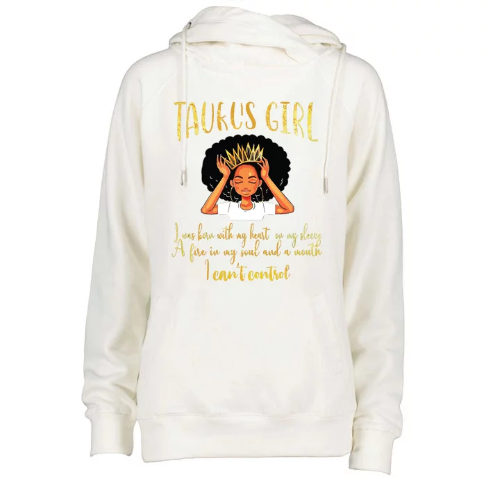 Im A Taurus Girl Birthday For Women Womens Funnel Neck Pullover Hood