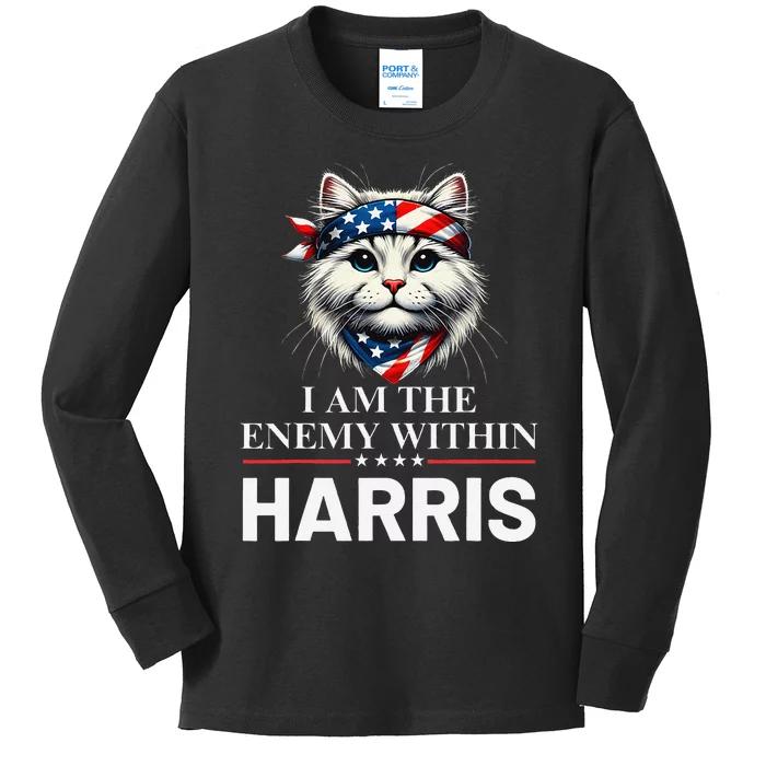 I Am The Enemy Within Harris 2024 I Am The Enemy Within Kids Long Sleeve Shirt