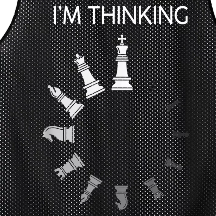 I Am Thinking Chess Pieces I’m Thinking Chess Player Mesh Reversible Basketball Jersey Tank