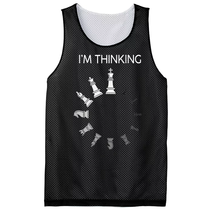 I Am Thinking Chess Pieces I’m Thinking Chess Player Mesh Reversible Basketball Jersey Tank