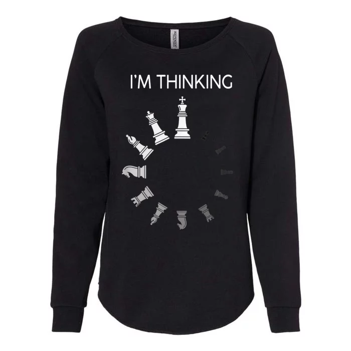 I Am Thinking Chess Pieces I’m Thinking Chess Player Womens California Wash Sweatshirt