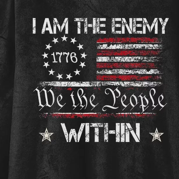 I Am The Enemy Within Harris Walz 2024 Hooded Wearable Blanket