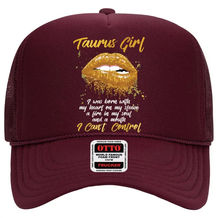 Im A Taurus Girl Funny Birthday For Women High Crown Mesh Trucker Hat