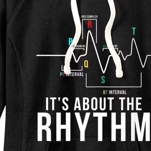 Its About The Rhythm Cardiology Nurse Gifts Heart Ekg Women's Fleece Hoodie