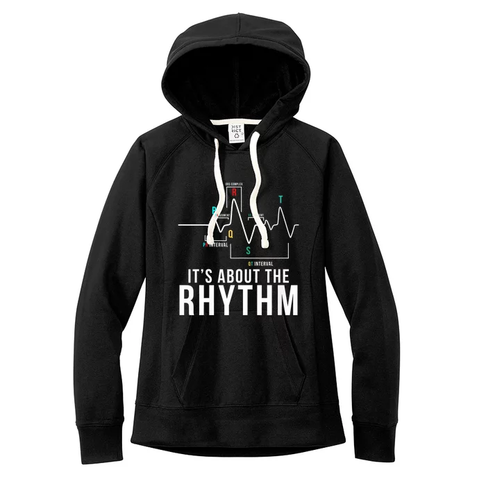 Its About The Rhythm Cardiology Nurse Gifts Heart Ekg Women's Fleece Hoodie