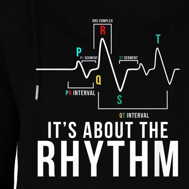 Its About The Rhythm Cardiology Nurse Gifts Heart Ekg Womens Funnel Neck Pullover Hood