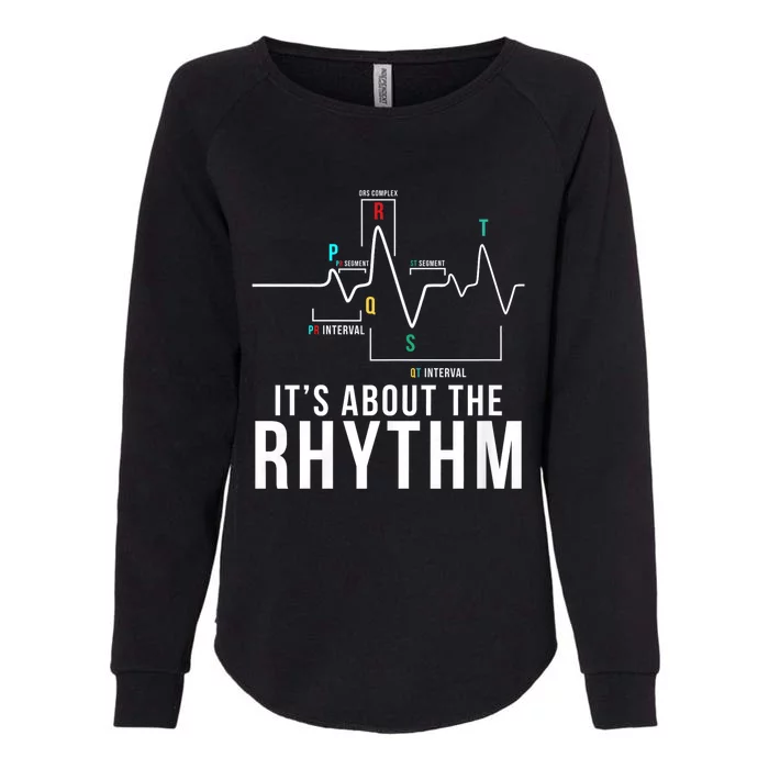 Its About The Rhythm Cardiology Nurse Gifts Heart Ekg Womens California Wash Sweatshirt