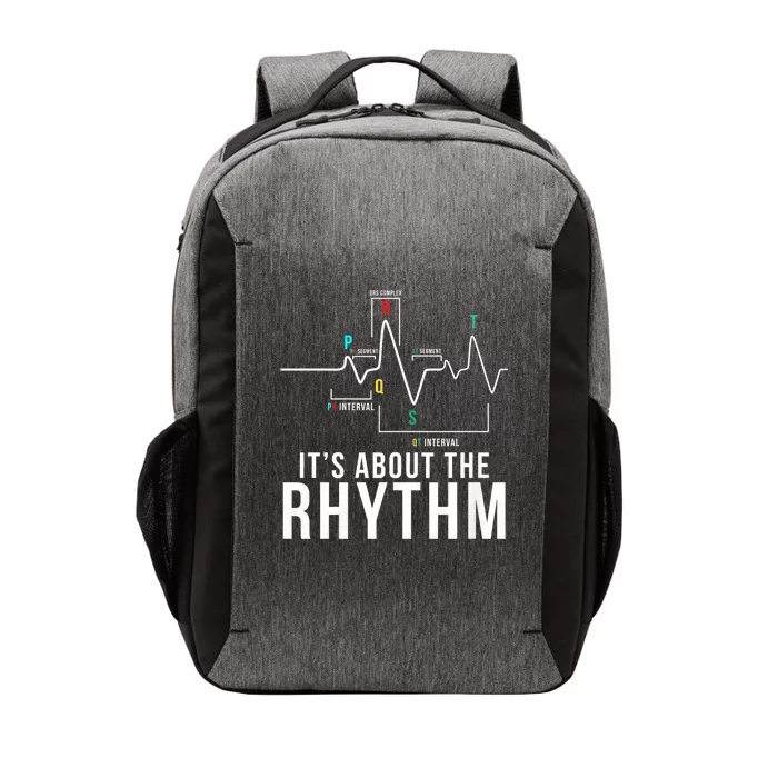 Its About The Rhythm Cardiology Nurse Gifts Heart Ekg Vector Backpack