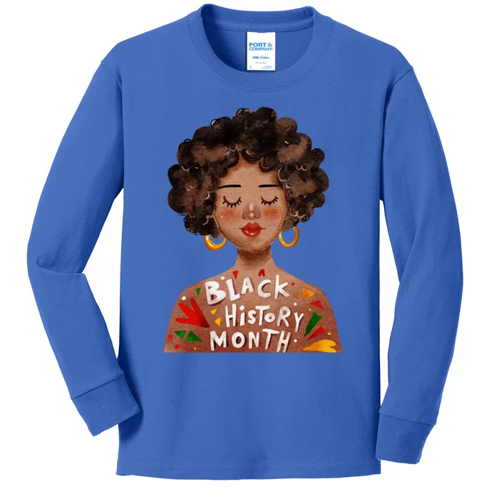 I Am The Strong African Queen Black History Month Meaningful Gift Kids Long Sleeve Shirt