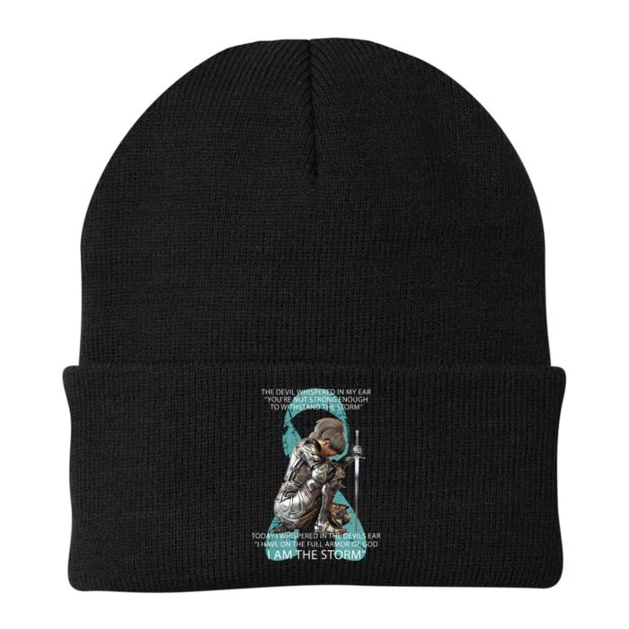 I Am The Storm Mom Sister Women Ovarian Cancer Awareness Knit Cap Winter Beanie