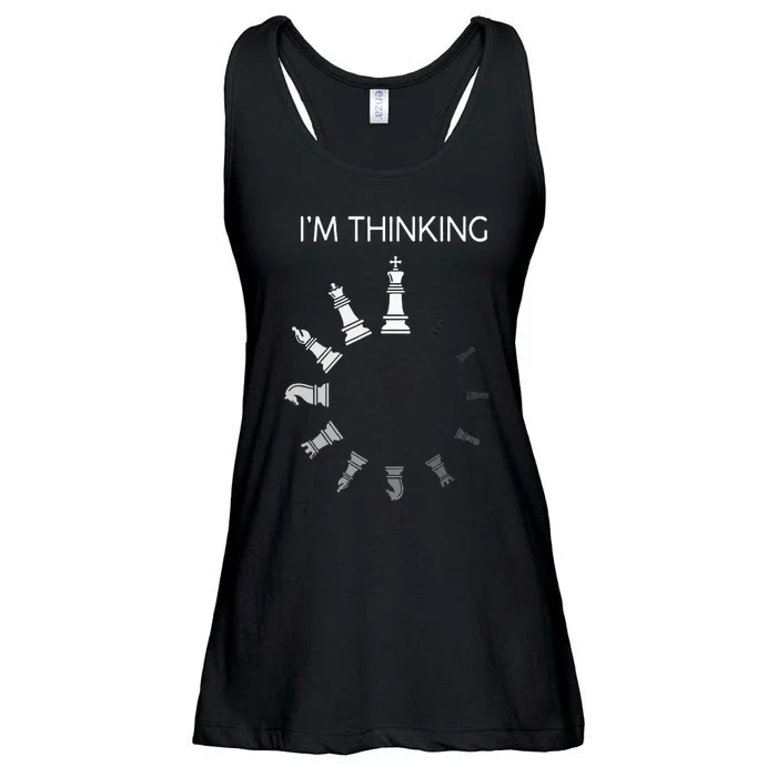 I Am Thinking Chess Pieces Im Thinking Chess Player Lover Ladies Essential Flowy Tank